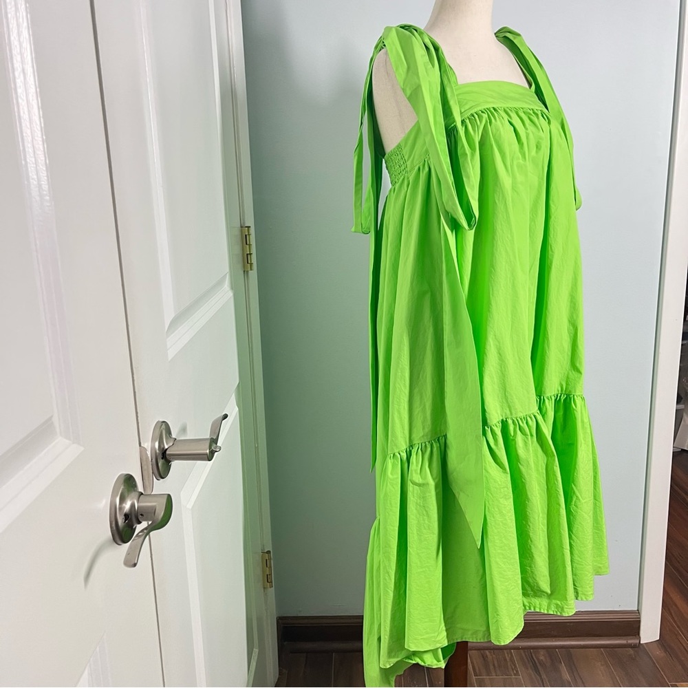Christopher John Rogers + Target Green Hi-low Dress With Shoulder size XS - Picture 5 of 11
